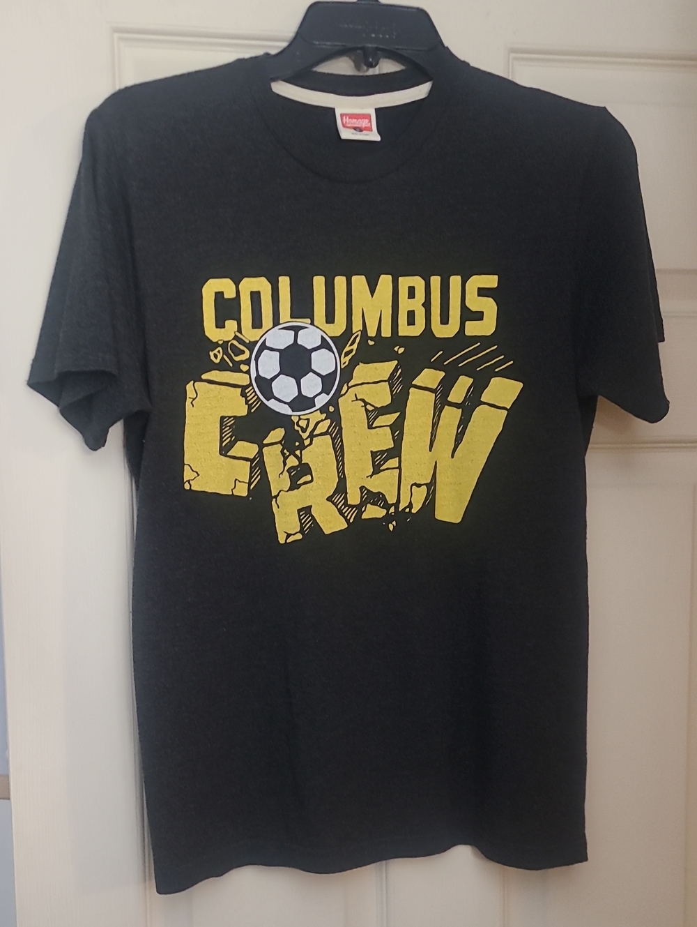 HOMAGE Black Tee with Yellow Columbus Crew Graphic